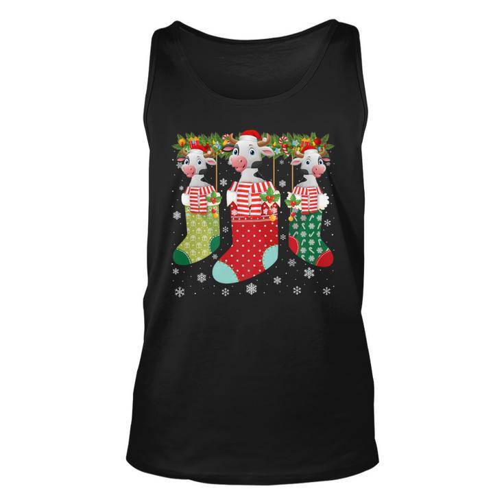 Three Cow In Socks Ugly Christmas Sweater Party Tank Top