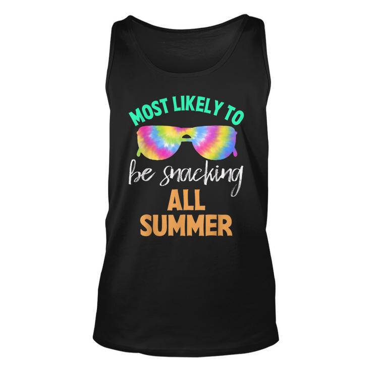 Tie Dye Most Likely To Be Snacking All Summer Unisex Tank Top