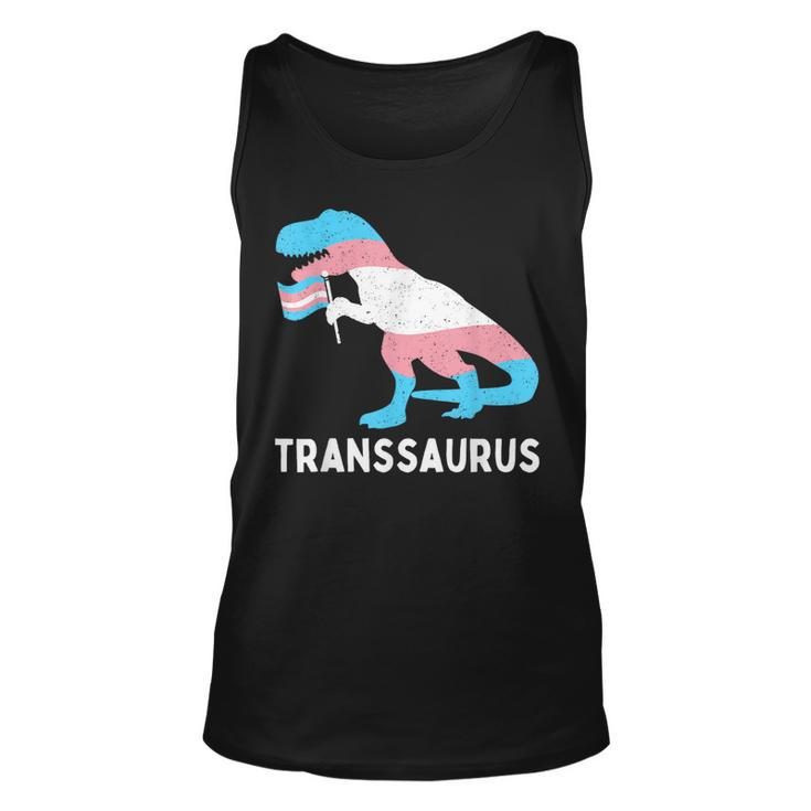 Trans Pride Flag Transgender Dino Transsaurus Rex Dinosaur  Unisex Tank Top