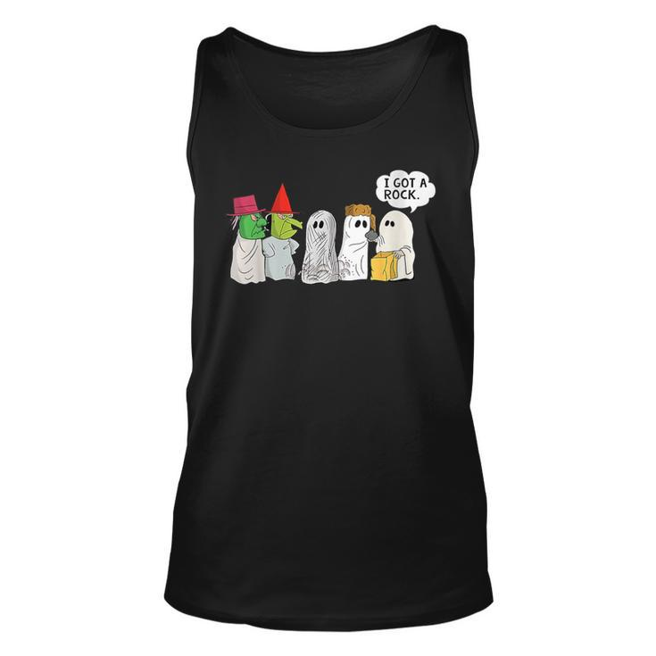 Trick Or Treat Halloween Ghost Costume I Got A Rock Tank Top