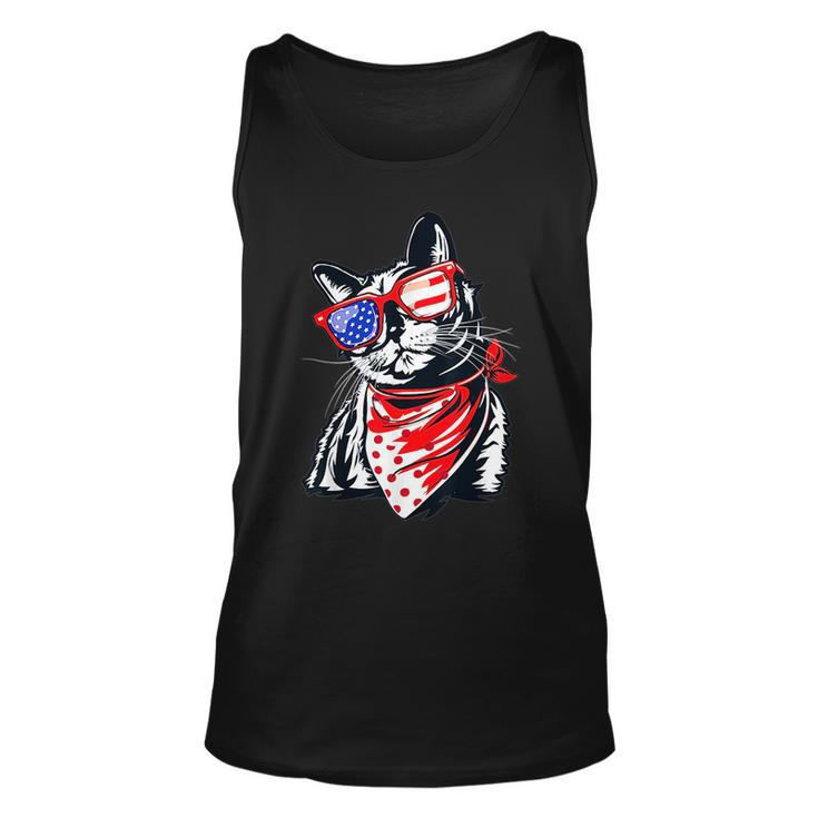 Tuxedo Cat  4Th Of July Patriotic  Gift Adults Kids  Unisex Tank Top