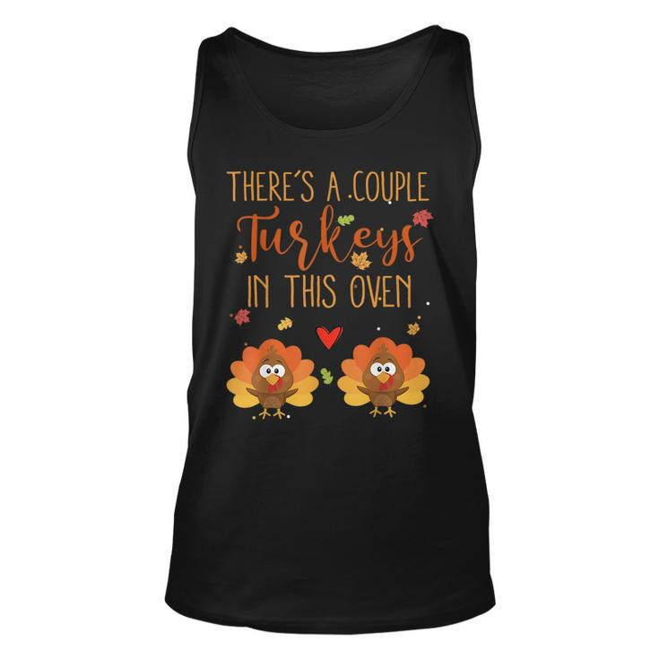 Twin Pregnancy Announcement Baby Reveal Thanksgiving  Unisex Tank Top