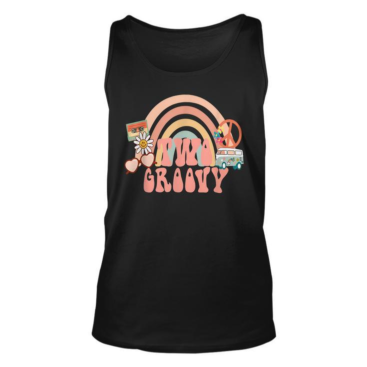 Two Groovy Birthday Hippie Party Outfit 2Nd Girls Birthday  Unisex Tank Top