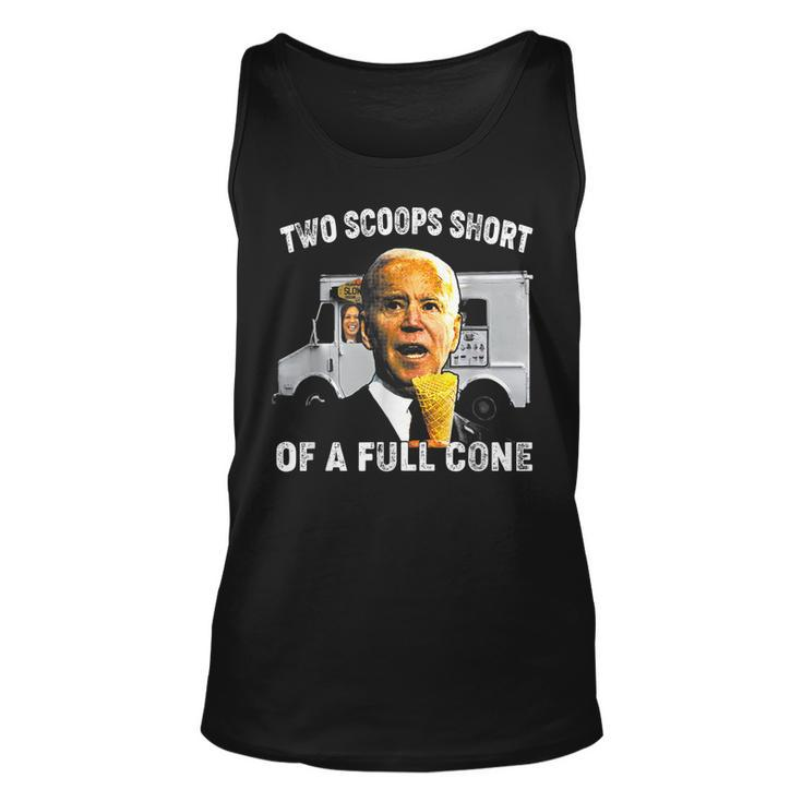 Two Scoops Short Of A Full Cone Biden  Unisex Tank Top