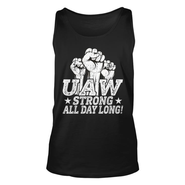 Uaw Strike Red United Auto Worker Picket Sign Uaw Worker Tank Top