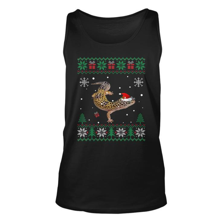 Ugly Christmas Pajama Sweater Leopard Gecko Animals Lover Tank Top