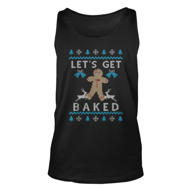 Ugly Christmas Sweater Let's Get Baked Tank Top