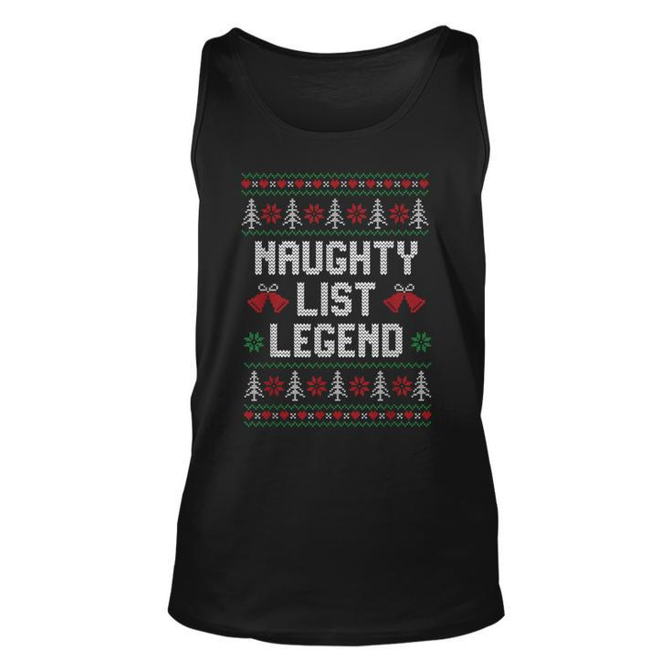 Ugly Christmas Sweater Naughty List Legend Tank Top