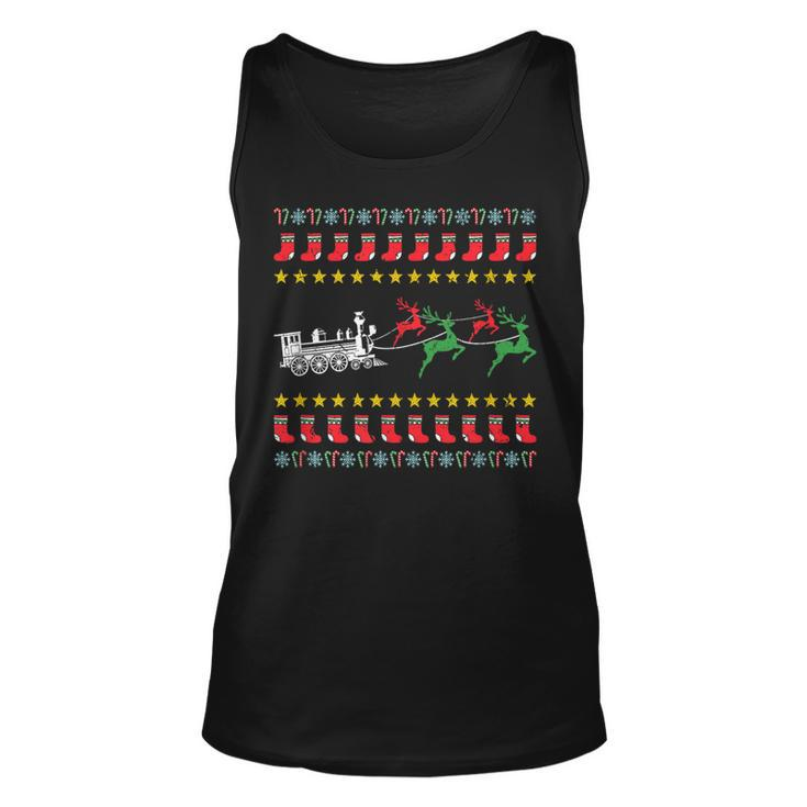 Ugly Christmas Sweater For Model Train Lover Tank Top