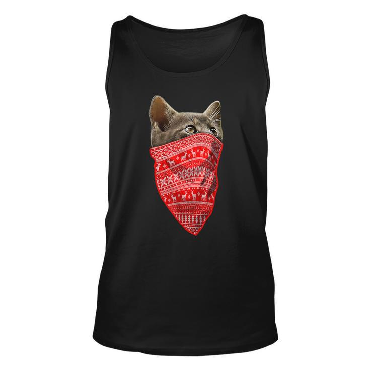Ugly Christmas Sweater Pattern Christmas Cat For Men Tank Top