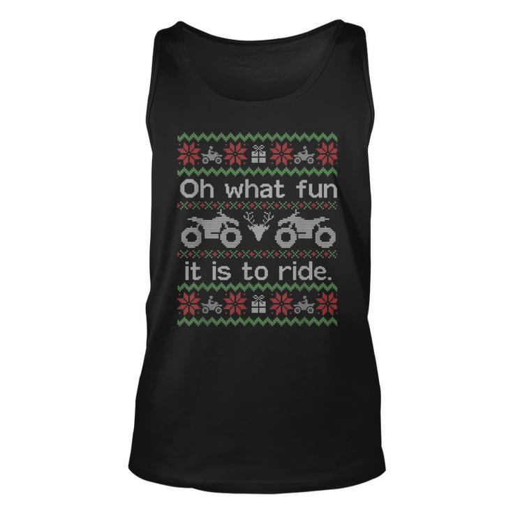 Ugly Christmas Sweater Quad 4 Wheeler Atv Tank Top