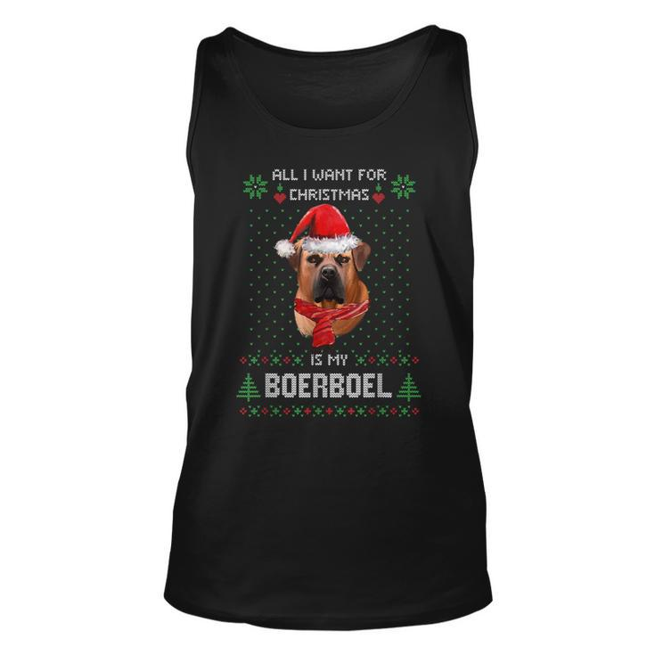 Ugly Sweater All I Want For Christmas Is My Boerboel Xmas Tank Top