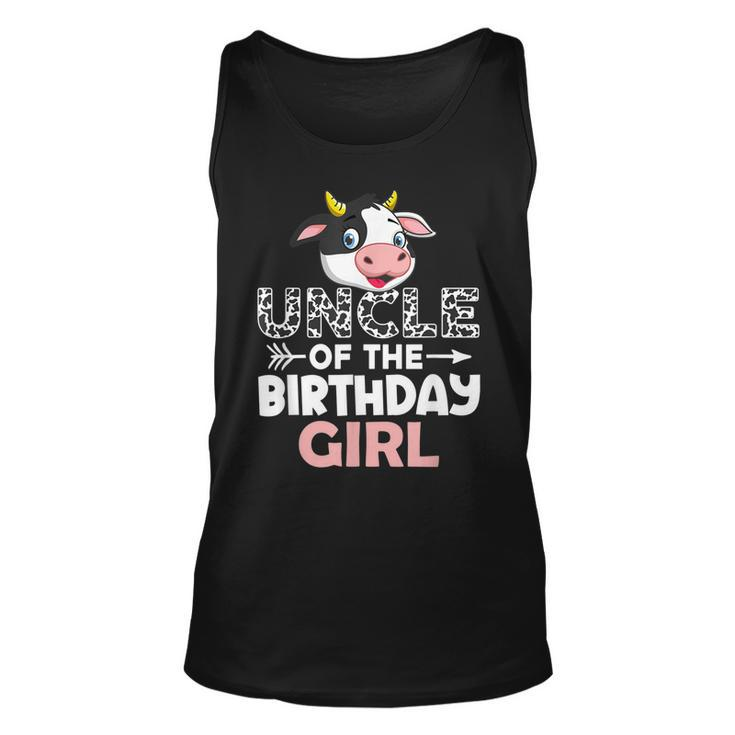 Uncle Of The Birthday Girl Cows Farm Cow Uncle  Unisex Tank Top