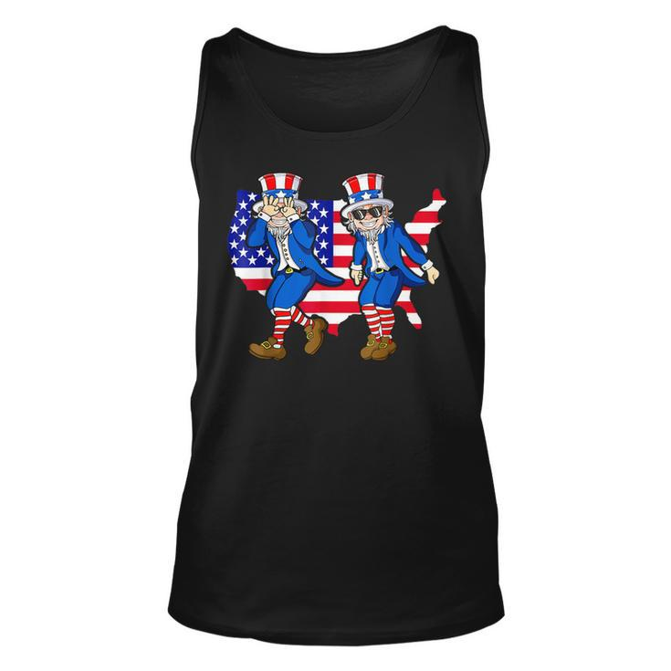 Uncle Sam Griddy 4Th Of July Usa Map Flag Independence Day Unisex Tank Top