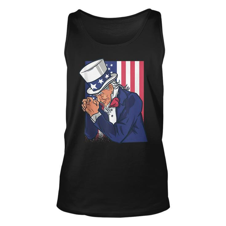 Uncle Sam Praying Us American Patriotic Culture 4Th July  Unisex Tank Top