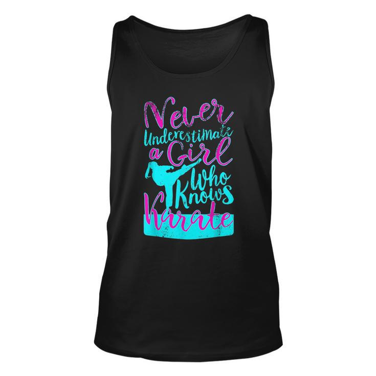 Never Underestimate A Girl Who Knows Karate For Girls Karate Tank Top