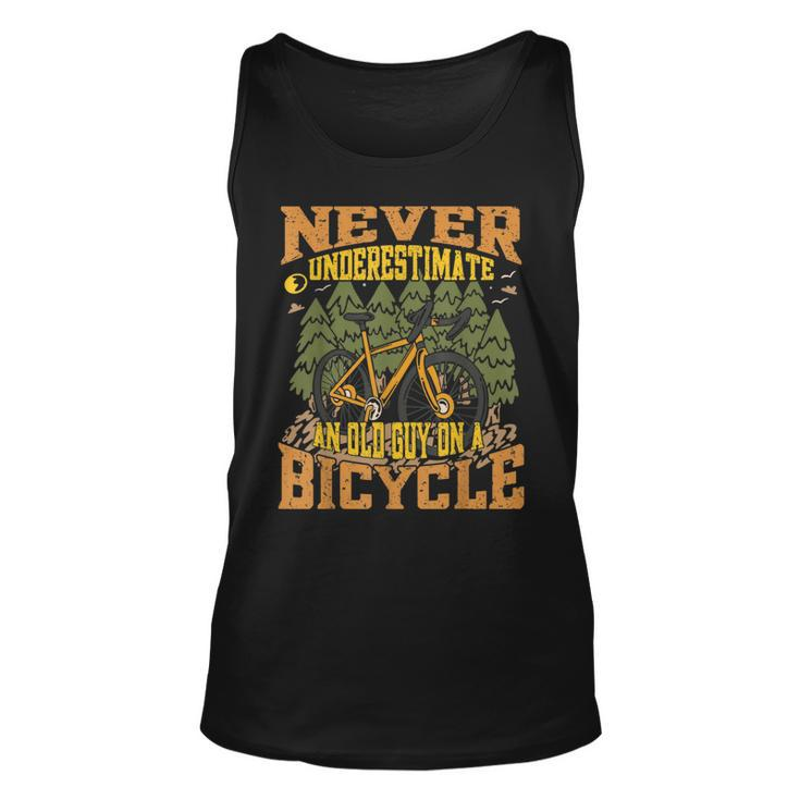 Never Underestimate An Old Guy On A Bicycle Cycling Cycling Tank Top
