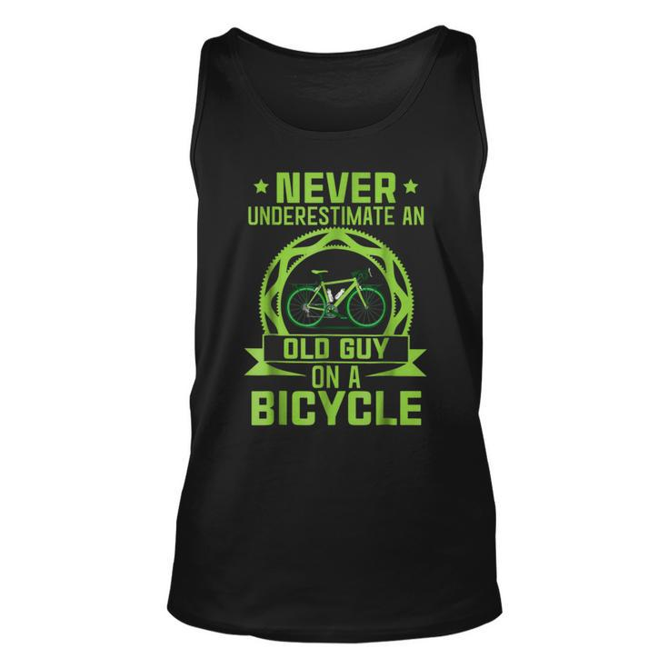 Never Underestimate Old Guy On Bicycle Cycling Cycling Tank Top