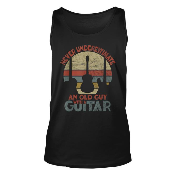 Never Underestimate An Old Guy With A Guitar Guitar Tank Top