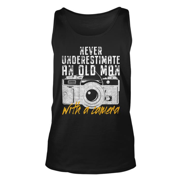 Never Underestimate An Old Man With A Camera Photographer Tank Top