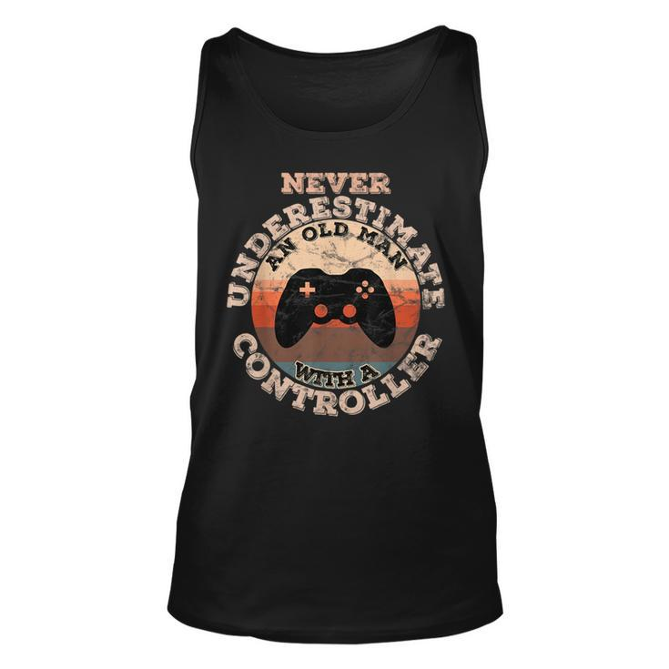 Never Underestimate An Old Man With A Controller Old Man Tank Top