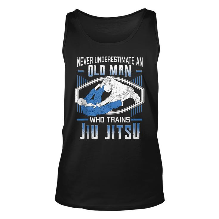 Never Underestimate An Old Man Jiu Jitsu Martial Arts Old Man Tank Top