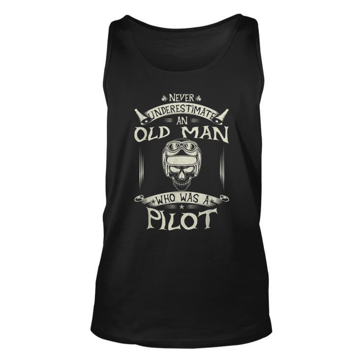 Never Underestimate An Old Man Who Was A Pilot Old Man Tank Top
