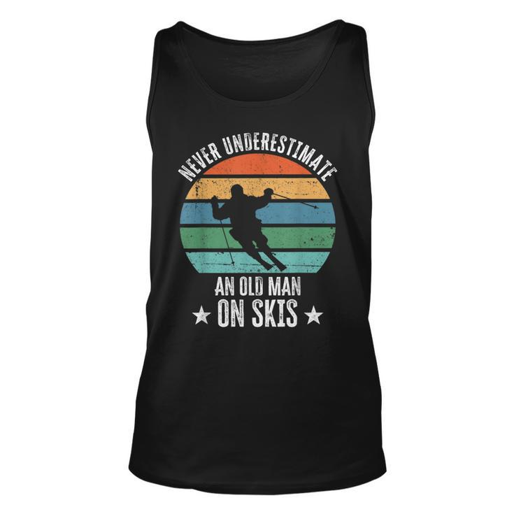 Never Underestimate An Old Man On Skis Skier Tank Top