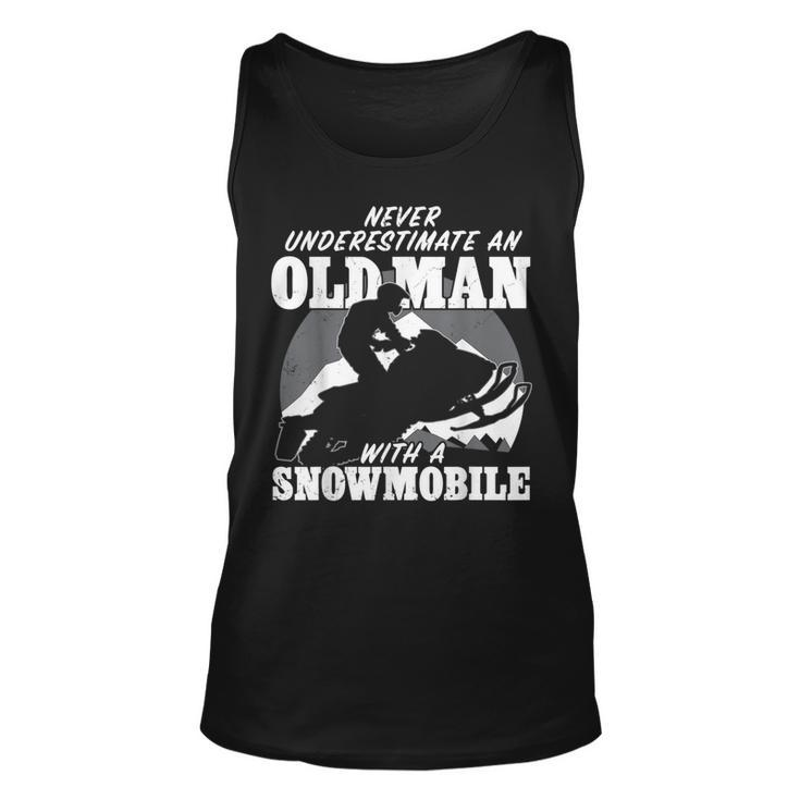 Never Underestimate An Old Man With A Snowmobile Idea Tank Top