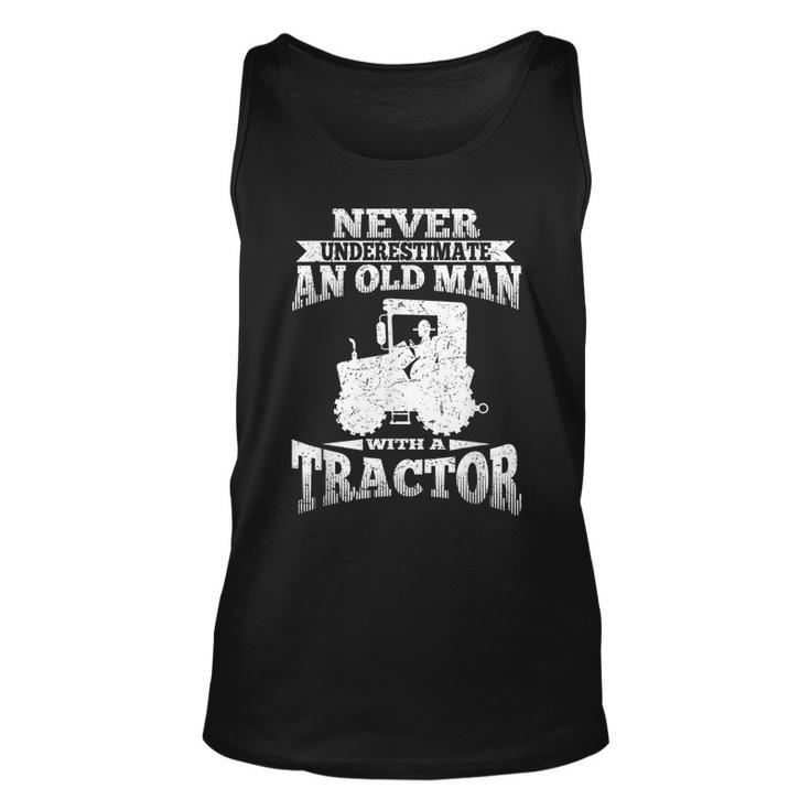 Never Underestimate An Old Man Tractor Grandpa Grandpa Tank Top