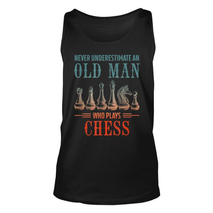 Never Underestimate An Old Who Plays Chess Chess Tank Top