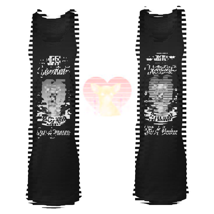 Never Underestimate An Old Woman With A Chihuahua Dog Lovers Old Woman Tank Top