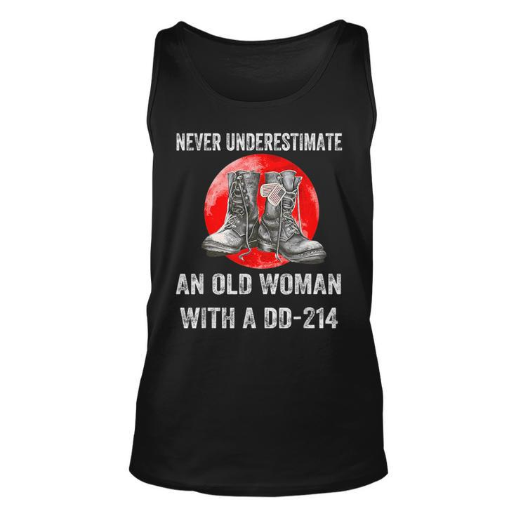 Never Underestimate An Old Woman With A Dd 214 Old Woman Tank Top