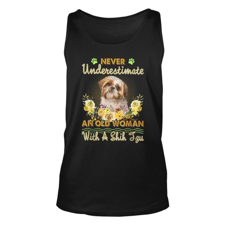 Never Underestimate An Old Woman With A Shih Tzu Old Woman Tank Top