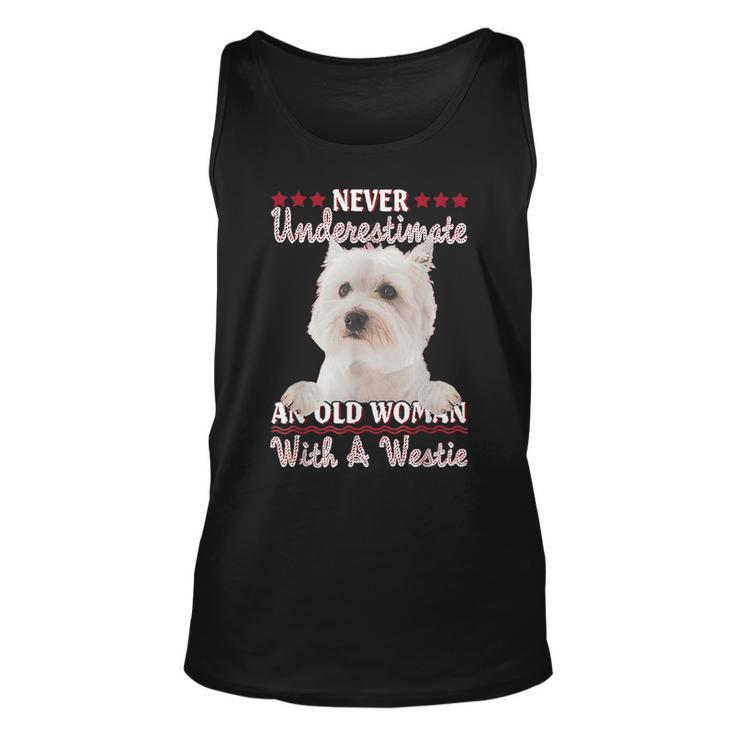 Never Underestimate An Old Woman With A Westie Old Woman Tank Top