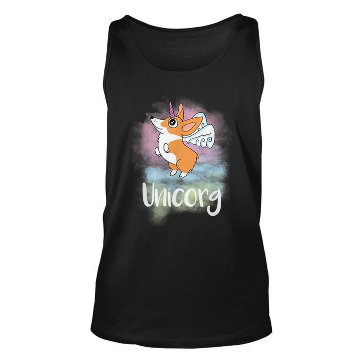 Unicorg Funny Magical Corgi Dog Unicorn Pun  Unisex Tank Top
