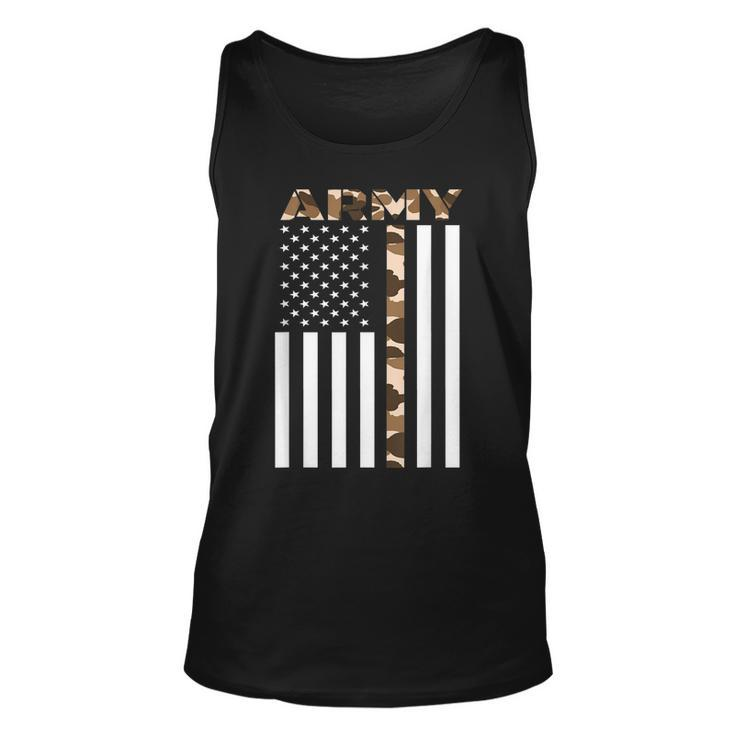 Us Army Flag Infantry Ranger  Camouflage Brown Unisex Tank Top