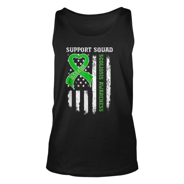 Usa Flag Support Squad Scoliosis Awareness Unisex Tank Top