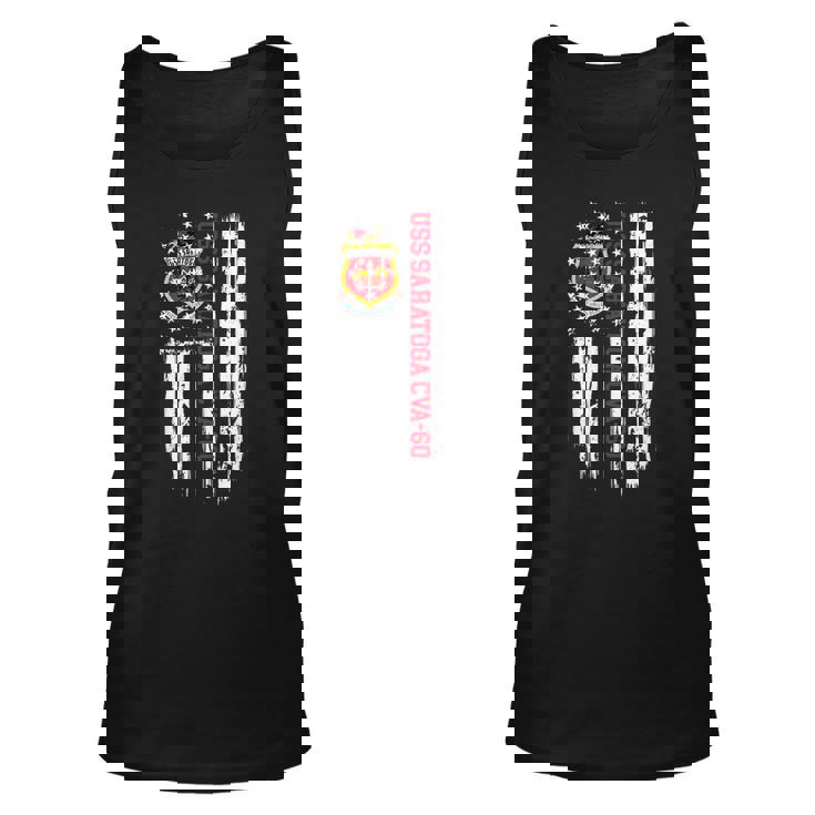 Uss Saratoga Cva60 American Flag  Unisex Tank Top