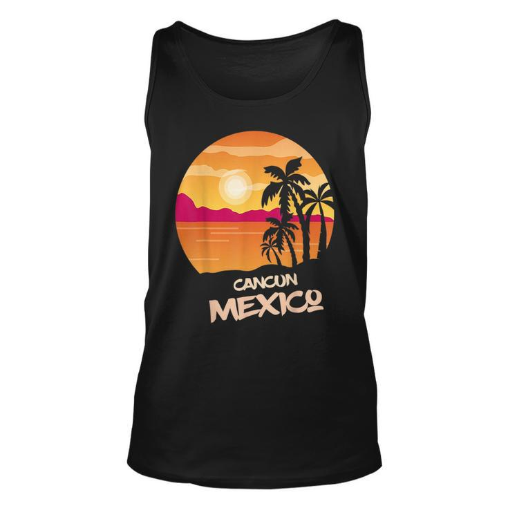 Vacation Cancun Mexico Palm Tree Surfing Beach Ocean  Unisex Tank Top