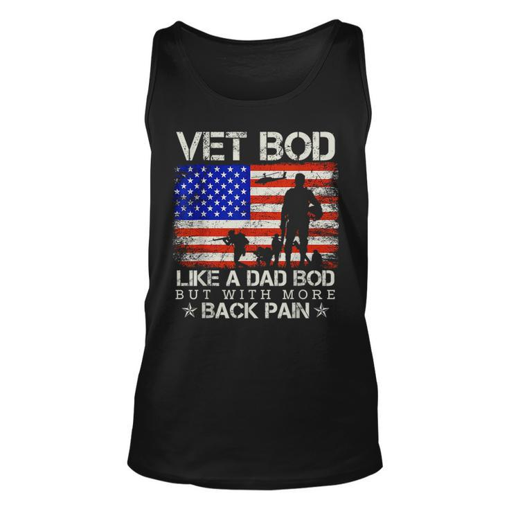 Vet Bod Like Dad Bod  Veteran Fathers Day  Unisex Tank Top