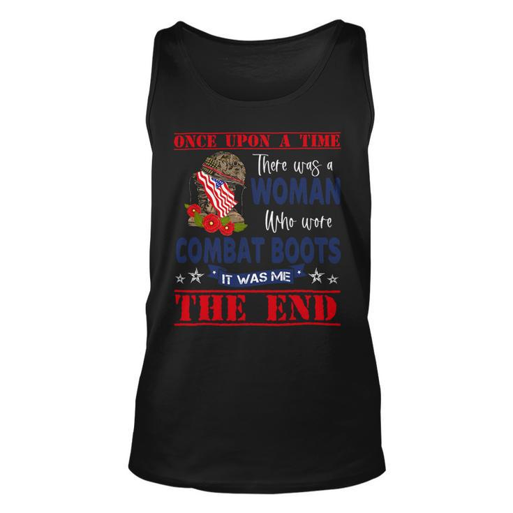 Veteran Vets There Was A Woman Who Wore Combat Boots Lady Veteran 2 Veterans Unisex Tank Top