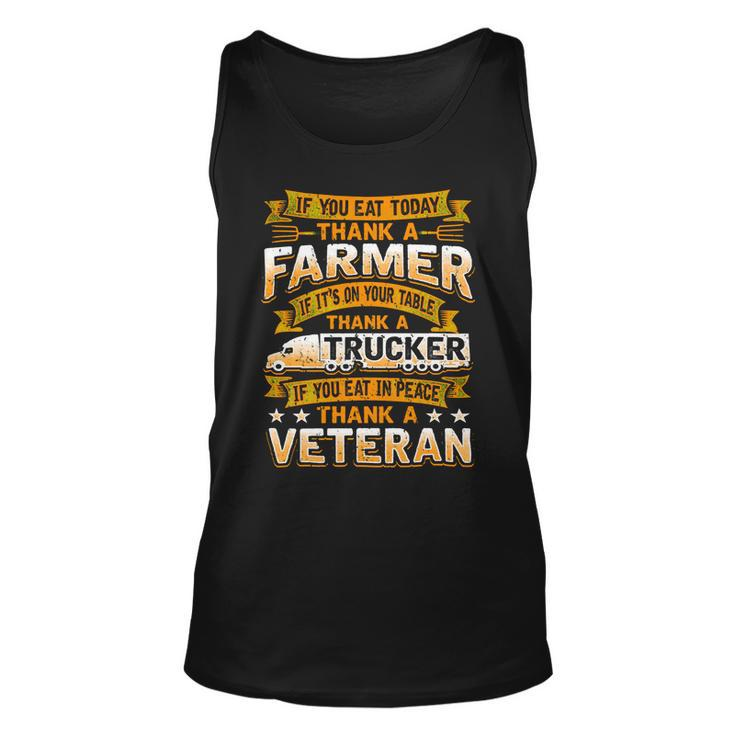 Veteran Vets Truck Lover Trucker Thank A Farmer Thank A Thank A Veteran 195 Trucks Veterans Unisex Tank Top