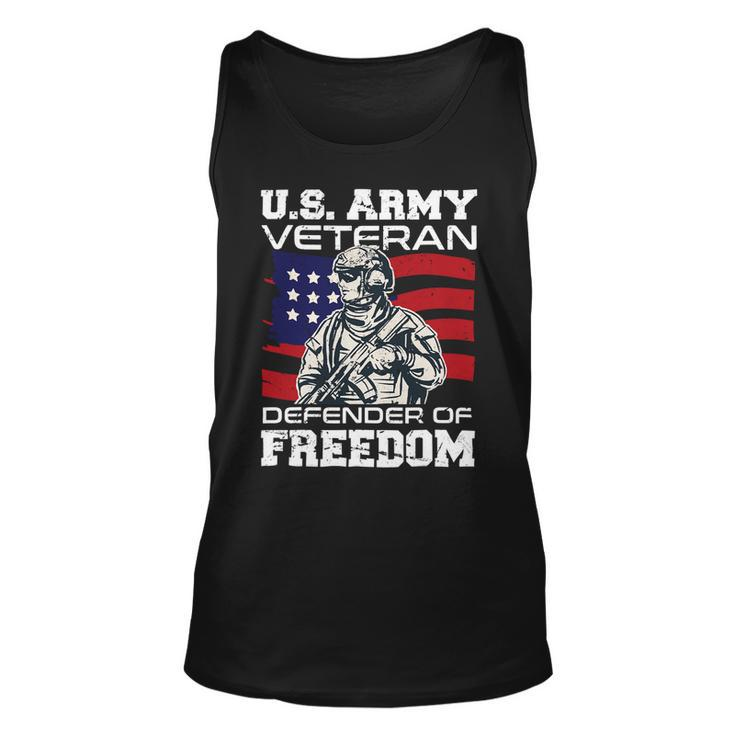 Veteran Vets Us Army Veteran Defender Of Freedom Fathers Veterans Day 3 Veterans Unisex Tank Top
