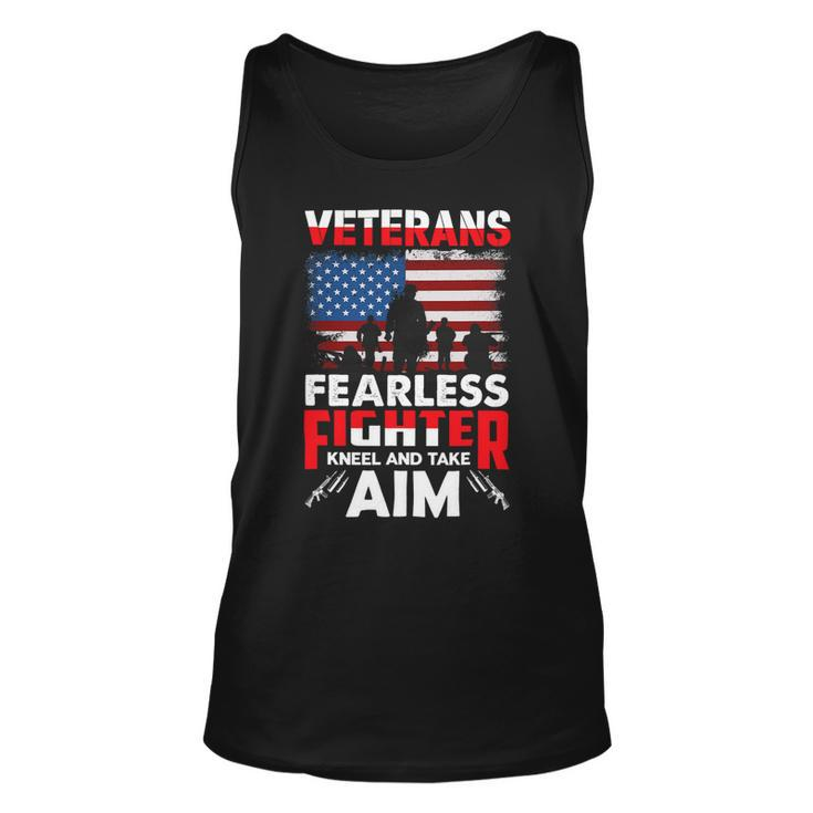 Veteran Vets Us Army Veteran Gifts Kneel American Flag Military Tee Gift Veterans Unisex Tank Top