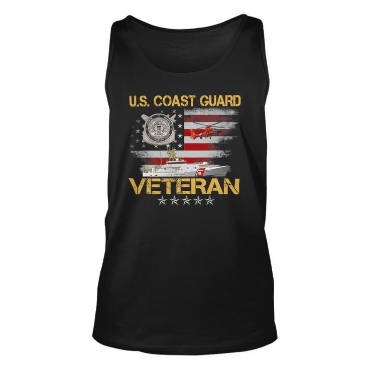 Veteran Vets US Coast Guard Veteran Flag Vintage Veterans Day Mens 150 Veterans Unisex Tank Top