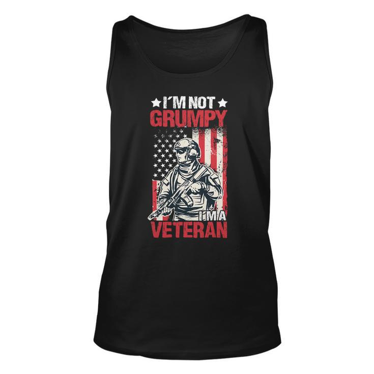 Veteran Vets Us Flag Im Not Grumpy Im A Veteran 119 Veterans Unisex Tank Top