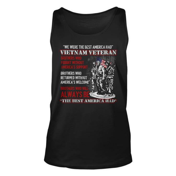 Veteran Vets Vietnam Veteran The Best America Had Proud 8 Veterans Unisex Tank Top