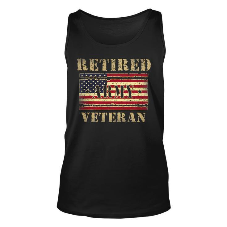 Veteran Vets Vintage American Flag Shirt Retired Army Veteran Day Gift Veterans Unisex Tank Top