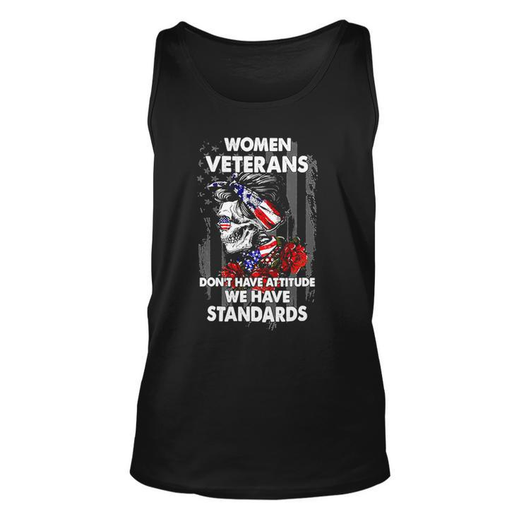 Veteran Vets Vintage Women Veteran Dont Have Attitude We Have Standards 162 Veterans Unisex Tank Top